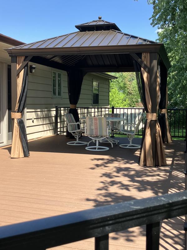 PURPLE LEAF 14 ft. x 24 ft. Bronze Patio Outdoor Gazebo for