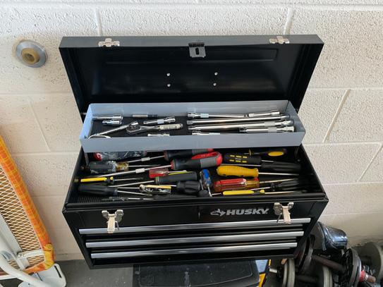 Husky 20 In 3 Drawer Metal Portable Tool Box With Tray Tb 303b At