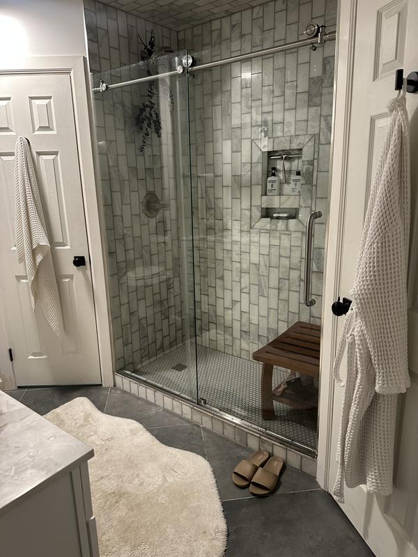 ANZZI HERALD Series 48 in. x 58 in. Frameless Hinged Tub Door in