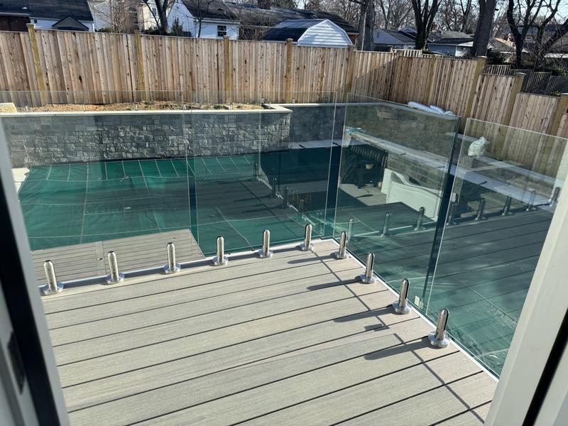 ClearView GLASS RAILINGS 54 in. x 39 in. CVGR Hercules Glass Panel with 2 Spigots per Panel