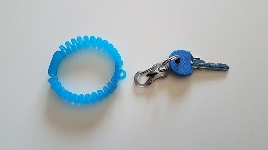 Key Band-it Wristband Key Holder - Stretchable Key Keeper With Locking S-Biner, Blue