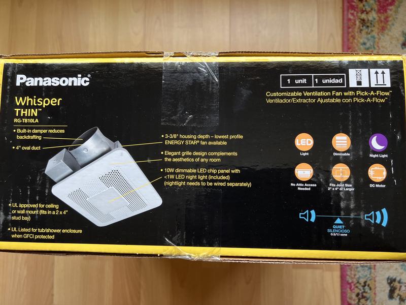 Panasonic WhisperThin DC LED Pick-A-Flow 80 -100 CFM Ceiling/Wall