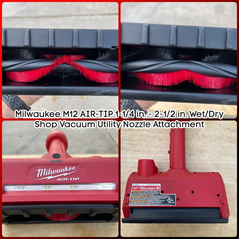 M12 Compact Vacuum Nozzle Attachment – Custom-Fit For Milwaukee M12 Dust Buster, Perfect For Desk, Car, Garage & Workbench Cleanup (Red)