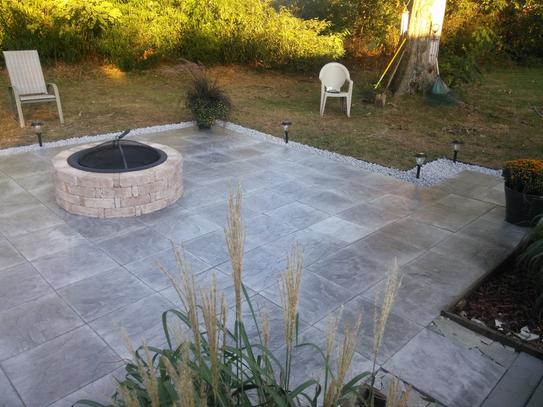 Nantucket Pavers Patio On A Pallet 18 In X 18 In Concrete Tan