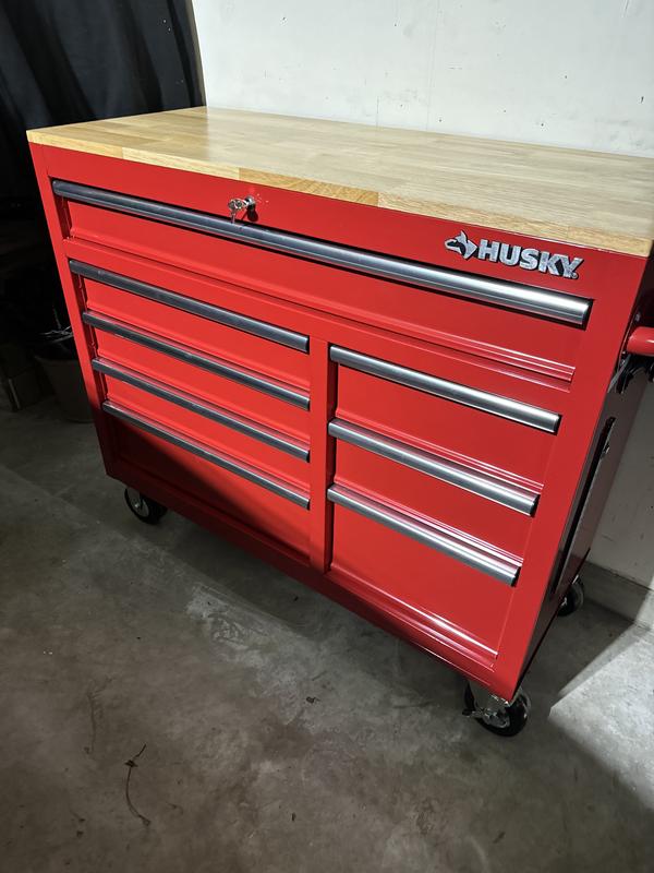 Reviews for Husky 42 in. W x 18.1 in. D 8-Drawer Red Mobile