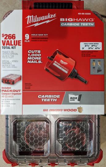 Milwaukee BIG HAWG Carbide Hole Saw Kit (9-Piece) with PACKOUT