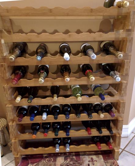 Oceanstar 12 in. x 34.5 in. x 11.88 in. 18-Bottle Stackable Bamboo Wine ...