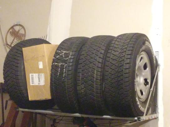 HyLoft 48 W Adjustable Folding Garage Wall Tire Rack 01031