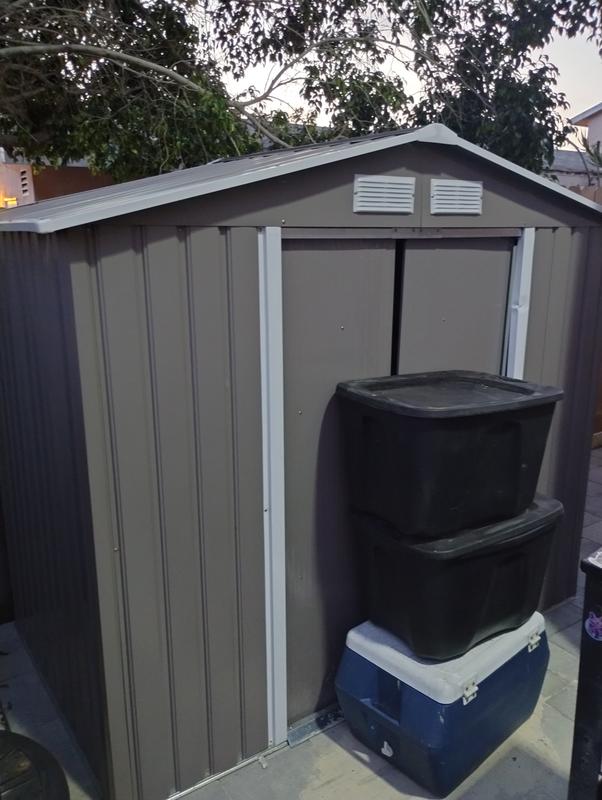 Outsunny 4.3 ft. W x 7 ft. D x 6 ft. H Metal Storage Shed with