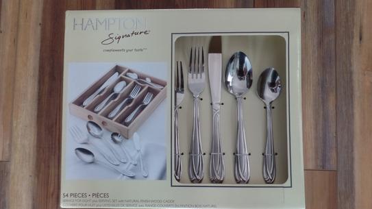 Hampton Forge 5-teiliges Besteck-Set St. Laurent – 18/10 Edelstahl, Mit Dunklen Pakkawood-Griffen