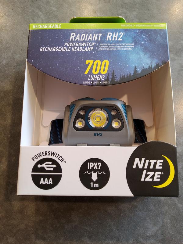 Nite Ize 700 Lumens Radiant RH2 PowerSwitch Rechargeable Headlamp