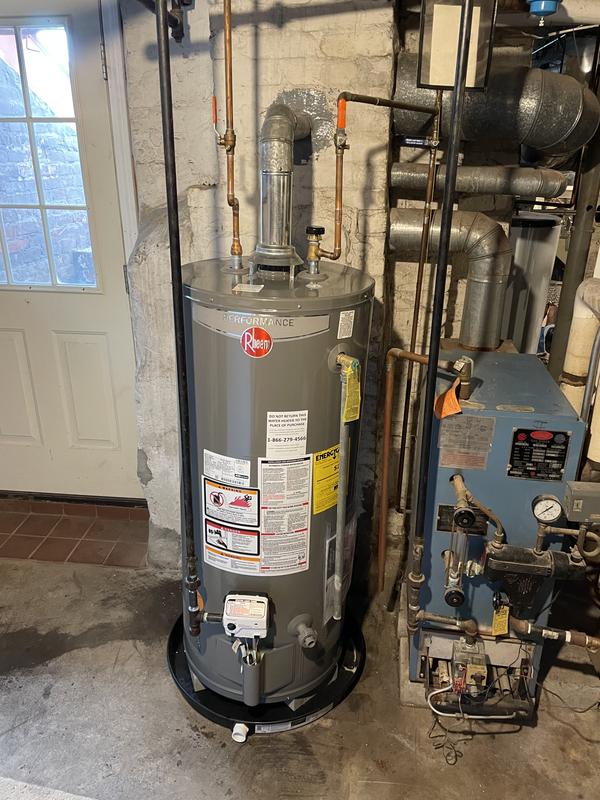 Reviews for Rheem Performance 50 Gal. Tall 6 Year 38,000 BTU Natural Gas  Tank Water Heater | Pg 1 - The Home Depot