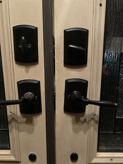 Italian Visconti Dummy Black Door Handleset with Florini Interior