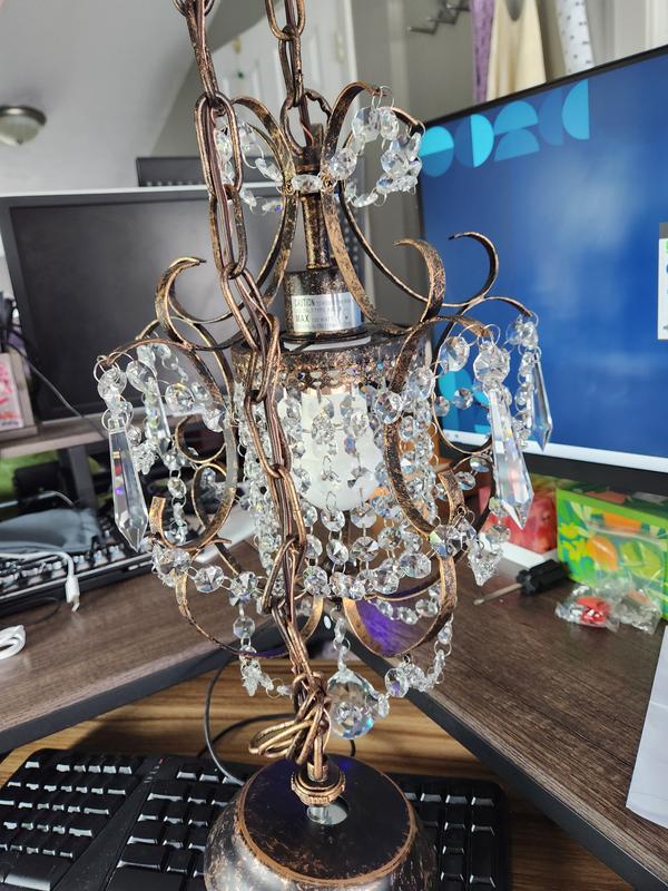 Edvivi Amorette 1-Light Antique Bronze Mini Glam Chandelier