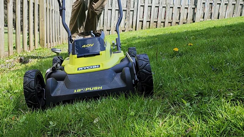 Reviews for RYOBI 40V 18 in. 2 in 1 Cordless Battery Walk Behind Push Mower Tool Only Pg 1 The Home Depot