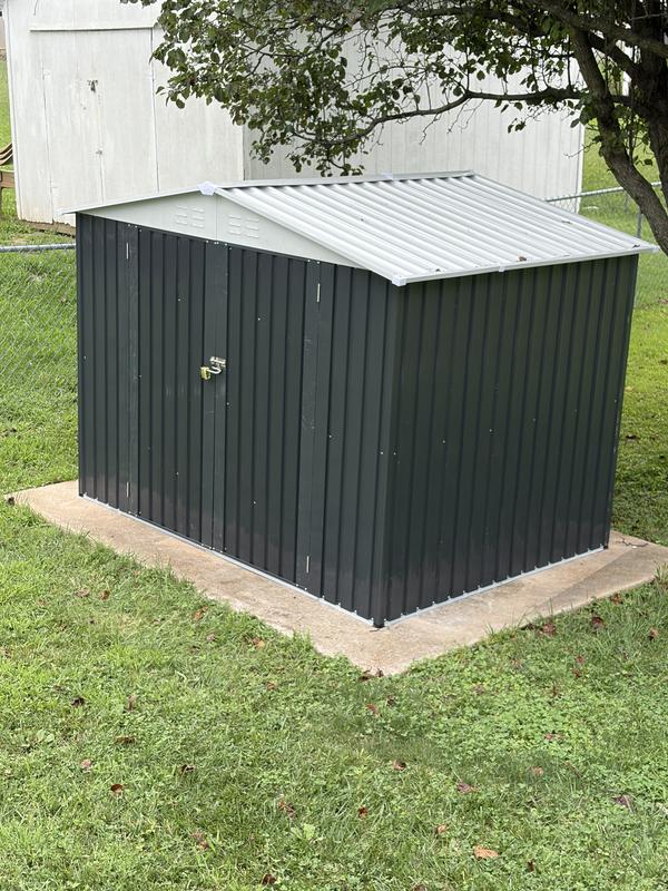 VIWAT 8 ft. W x 6 ft. D Outdoor Metal Shed Storage with Updated