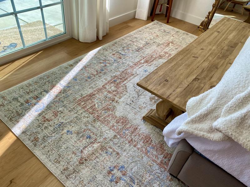 nuLOOM Jacquie Vintage Floral Silver 8 ft. x 10 ft. Area Rug