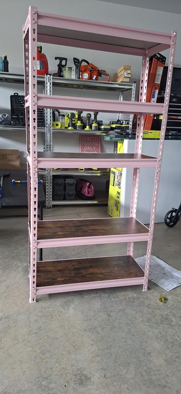 KING'S RACK Pink 5-Tier Boltless Tier Height Adjustable Garage