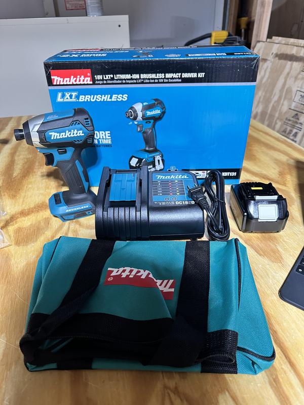 Makita XDT131 18V LXT Lithium-Ion Brushless Cordless Impact Driver Kit with (1) Battery 3.0Ah And Charger