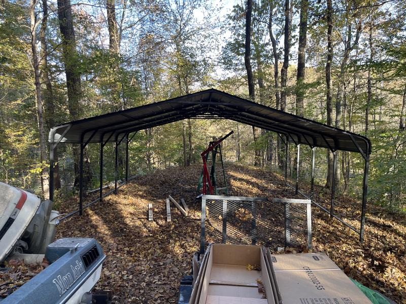 VIWAT 12 ft. W x 20 ft. D Metal Carport, Car Canopy and Shelter