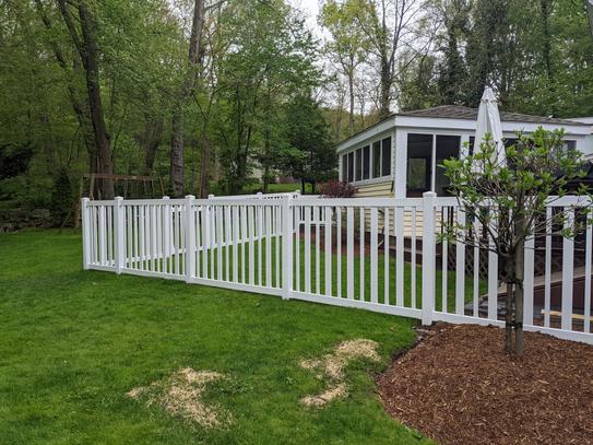 WamBam Fence No-Dig Permanent 4 ft. x 6 ft. Nantucket Vinyl Picket