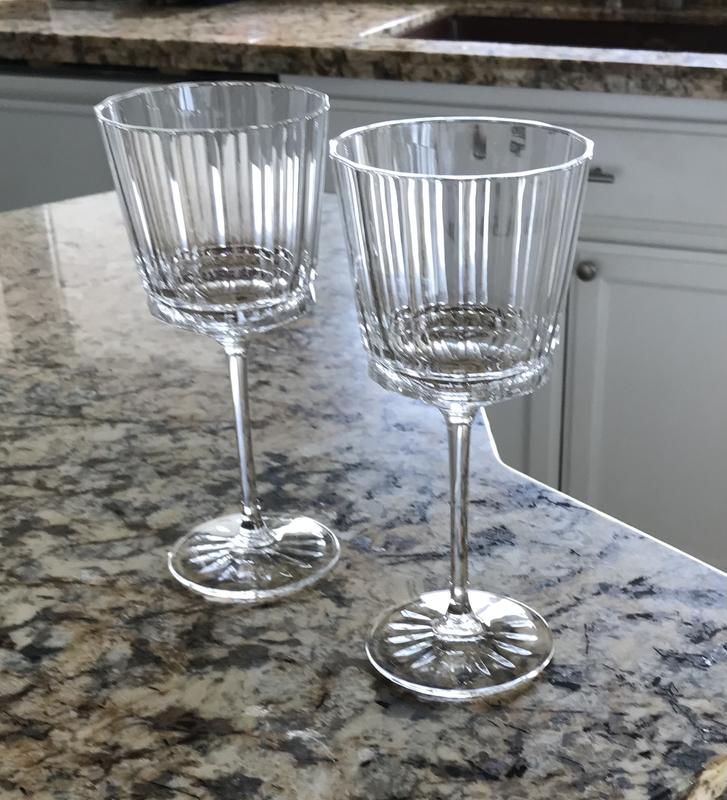 1920s crystal wine glasses Vintage Cut Crystal Wine Goblets, Daisy Garland Motif, Set of Ten main image 1