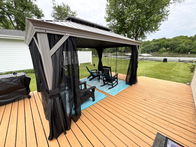 PURPLE LEAF 10 ft.x 16 ft. Luxury Aluminum Frame Hardtop Gazebo