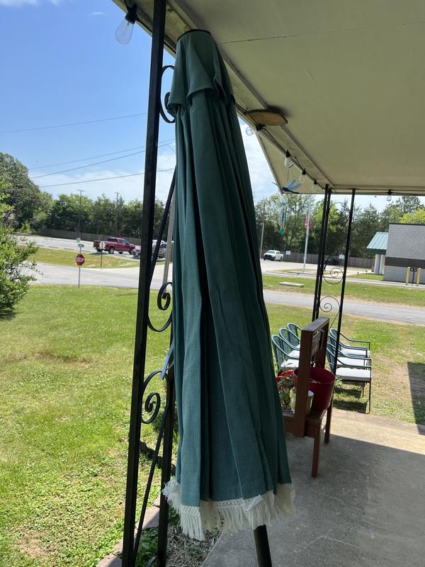 costco umbrella for patio SunVilla 12 ft. Square 3-Tier Cantilever Umbrella