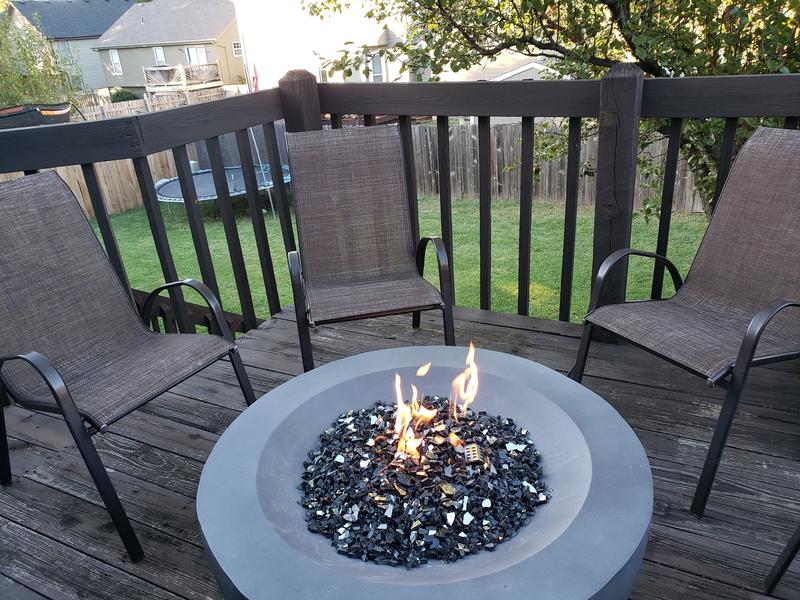 Grove Park 36 in. x 18 in. Round Concrete Propane Gas Fire Pit