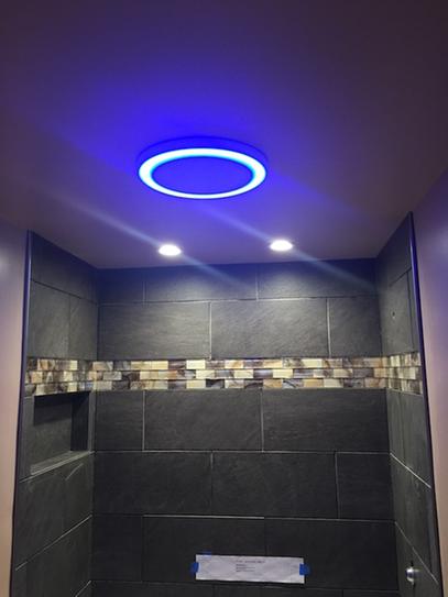 bathroom exhaust fan with led light and bluetooth speaker