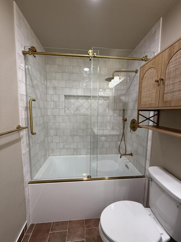 ANZZI Pacific 48 in. x 58 in. Frameless Hinged Bathtub Door in