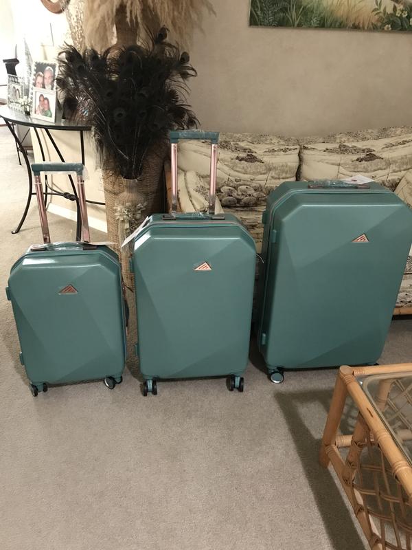 HIKOLAYAE New Kimberly Nested Hardside Luggage Set in Space Silver