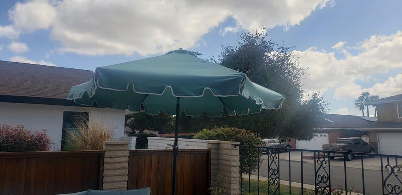 11 ft aluminum auto tilt patio umbrella in dolce mango California Umbrella 11' Patio Umbrella in Dolce Mango