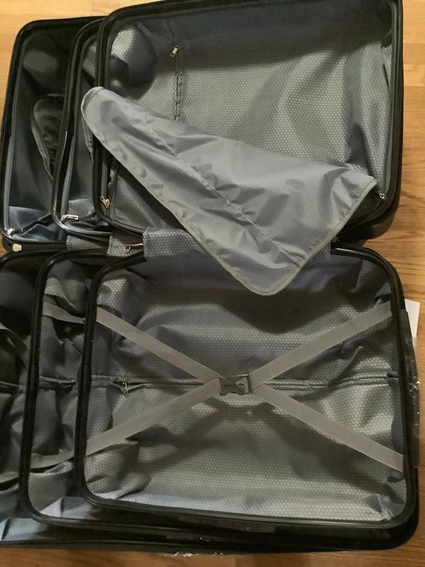 HIKOLAYAE Grand Creek Nested Hardside Luggage Set in Bright Silver