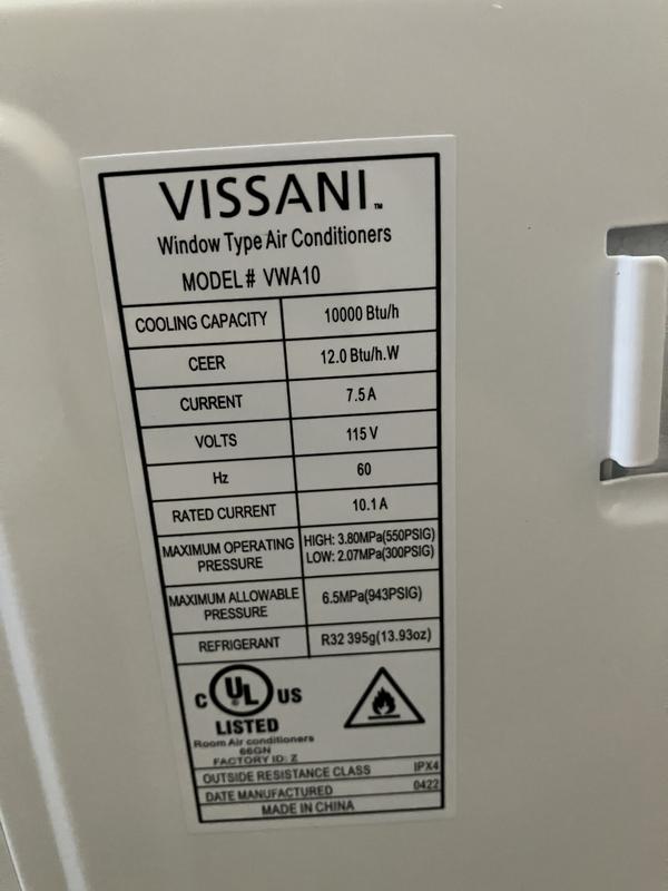 Vissani 5,000 BTU 115Volt Portable Air Conditioner With