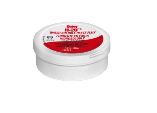 Oatey 30130 Water Soluble Flux Paste – 1.7 Oz, For Solid Wire Solders, Cleans Oxides, Off-White, With Brush, NSF 14/61 Listed, IAPMO Certified