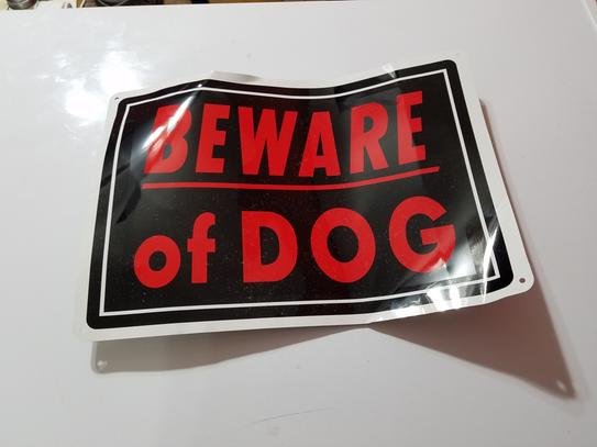 Lot De 2 Panneaux « Beware Of Dog », 30,5 X 7,6 Cm, Antirouille, En