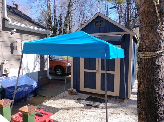 Bonnlo 6x6 Ft Pop Up Canopy Tent - Slant Legs, Portable Instant Shelter For Parties, Camping, Markets (Blue)