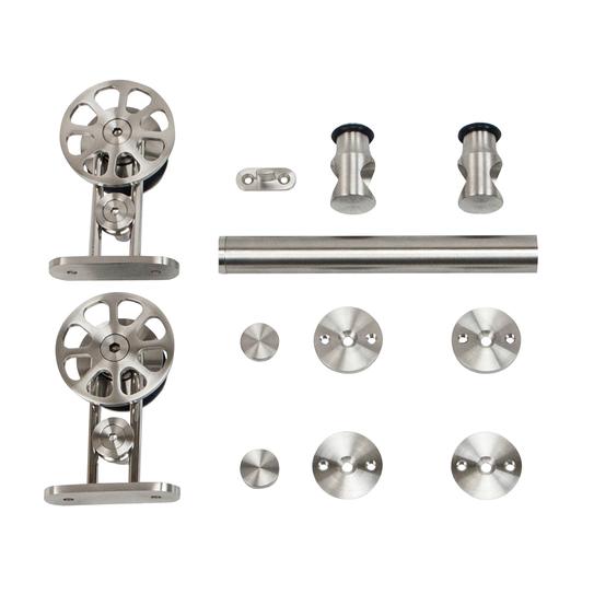 Stainless Glide 78-1/4 in. Stainless Steel Round Rail with Mounting ...