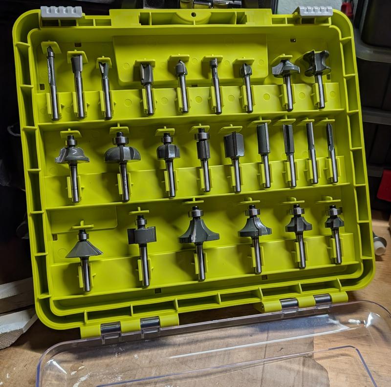 RYOBI 24-Piece Router Bit Set with 15-Piece Shank Carbide Router