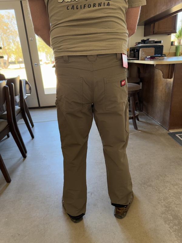 Milwaukee Men's 38 in. x 32 in. Black FREEFLEX Tech Work Pants