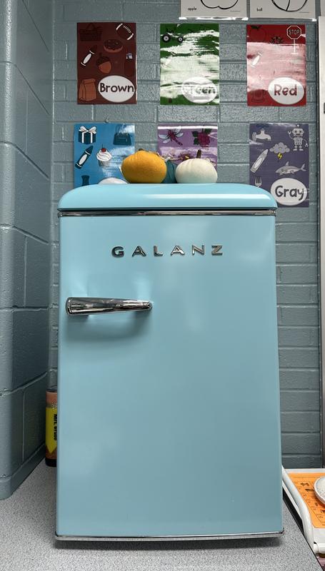 Galanz 18 in. 2.5 cu. ft. Retro Single Door Refrigerator, Bebop
