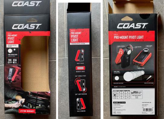 Lampe Rotative Aimantée 6xaa Lampe De Travail Coast PM300 Pure Beam Focus 1000 Lumens - Magnétique, Rotative, 110h Autonomie Lampe Mecanique Auto