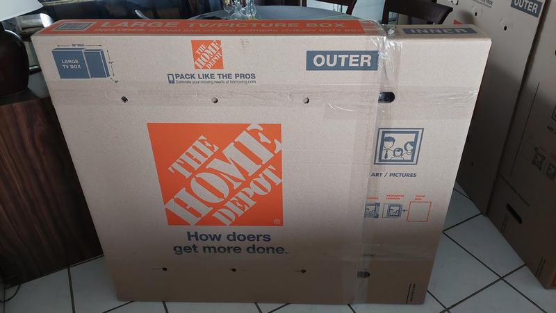 The Home Depot 37.5 in. L x 6 in. W x 41 in. D Heavy Duty TV and Picture  Moving Box 1001018 - The Home Depot