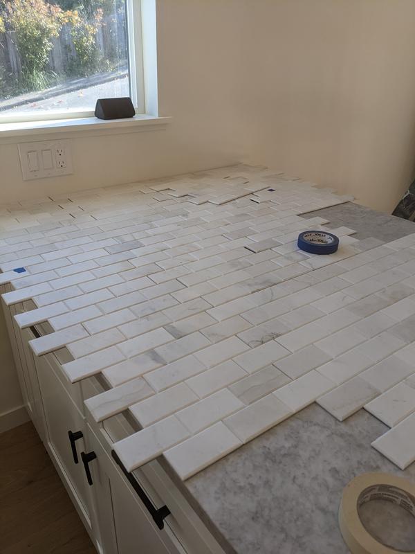 Daltile Xpress Mosaix Peel 'N Stick Moonstone 18 in. x 14 Marble