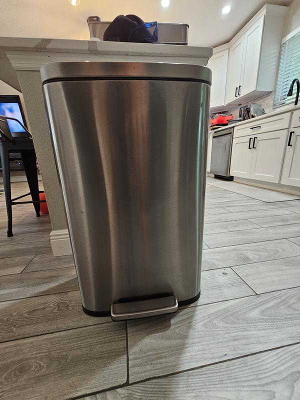 happimess Connor 13 Gal. Rose Gold Rectangular Trash Can with Soft