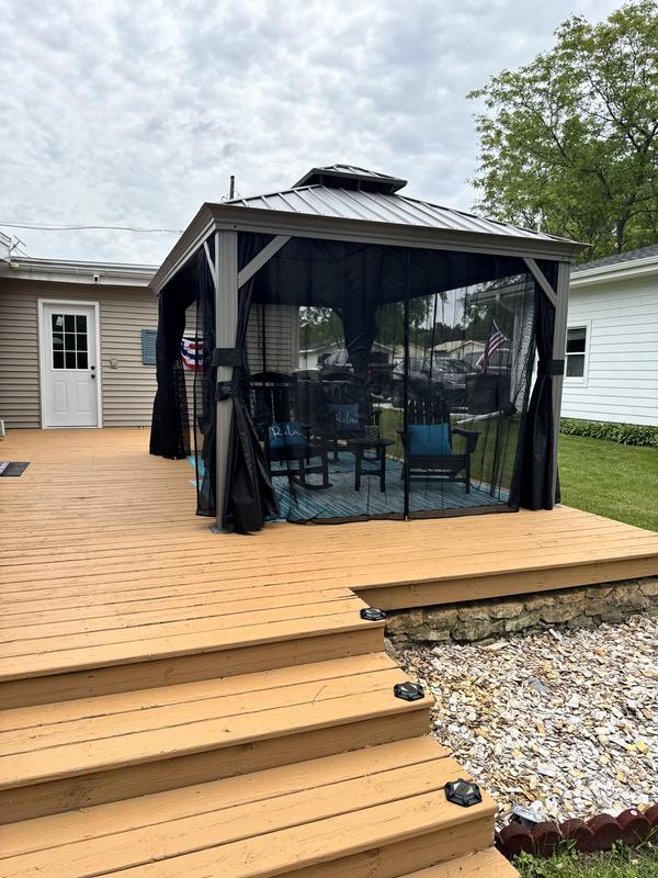 PURPLE LEAF 10 ft.x 16 ft. Luxury Aluminum Frame Hardtop Gazebo
