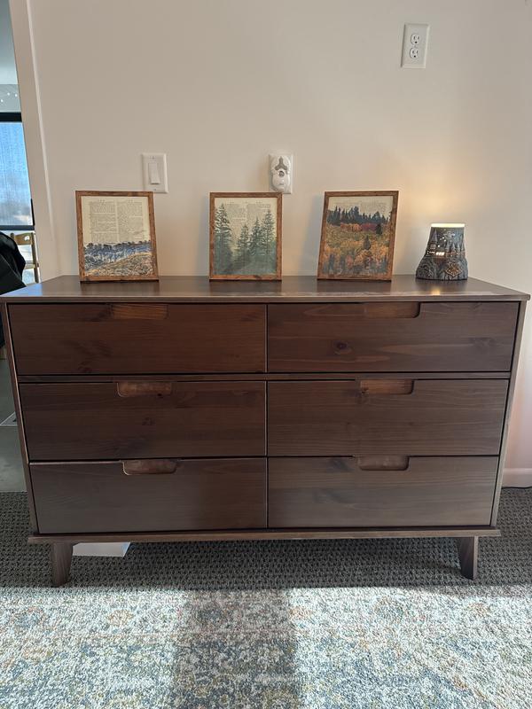 sloane 6-drawer modern solid wood dresser with metal handles reviews Sloane Mid-Century Modern Solid Wood Dresser