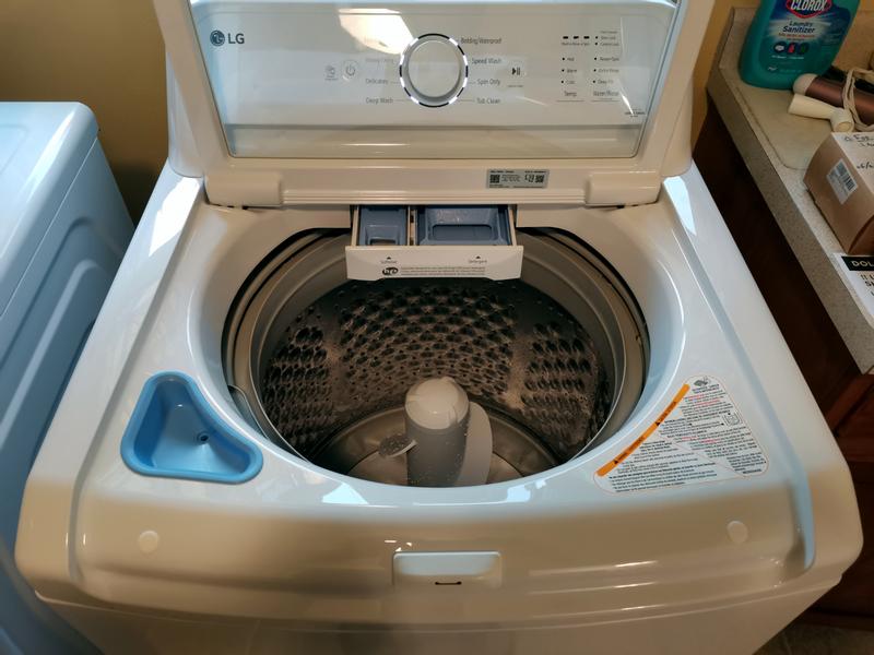 LG 4.1 cu. ft. Top Load Washer in White with 4-way Agitator WT6105CW - The  Home Depot