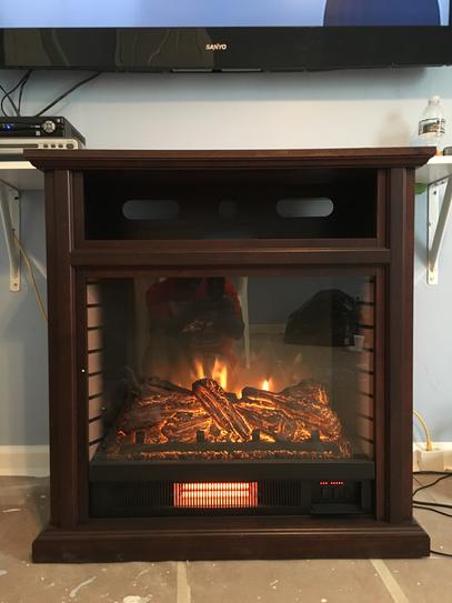 Hampton Bay Ansley 32 In Rolling Mantel Infrared Electric